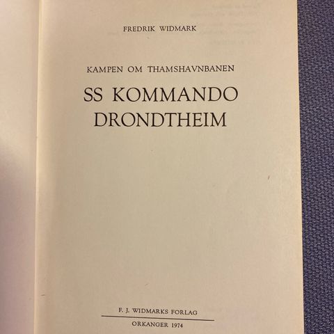 SS kommando Drontheim. Fredrik Widmark