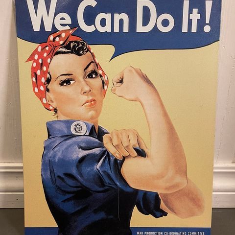 Metallskilt «Rosie the riveter»