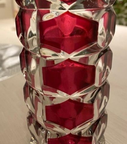 Luminarc krystall vaser vintage, nydelig  rødfarge!!