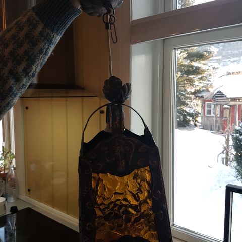 Taklampe i kobber fra 1920-tallet