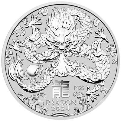 Australia 2024 YEAR OF THE DRAGON - 1 OZ SØLV LUNAR SERIES III