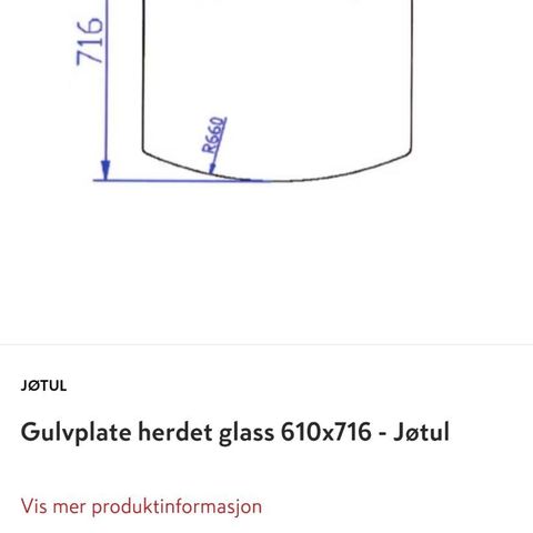 Jøtul gulvplate glass til F 130 serien