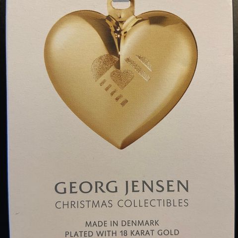 Georg Jensen Julepynt Julehjerte 2019 Plated with 18 karat Gold