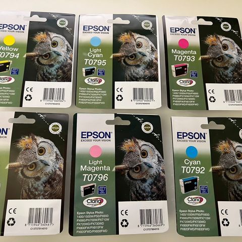 Epson blekkpatroner fra Claria T0793 Gul, Magenta, Cyan, Sort osv.