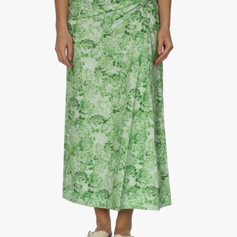 Ganni, Floral skirt print green.