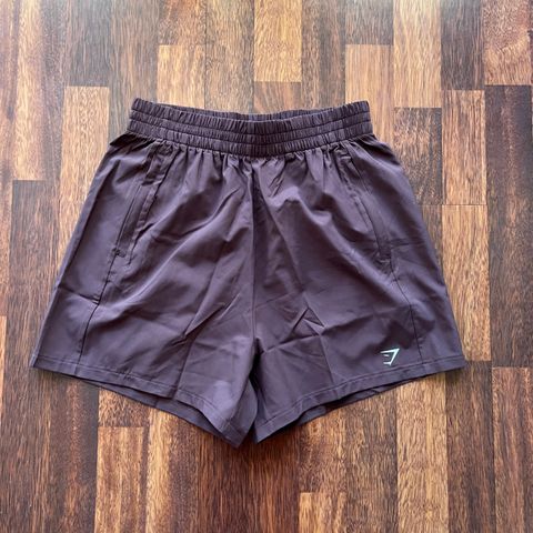Gymshark woven pocket shorts chocolate brown størrelse XS (passer en S) [UBRUKT]