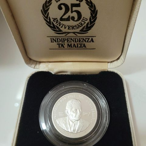 Sølvmynt Malta 2 Lira 1989
