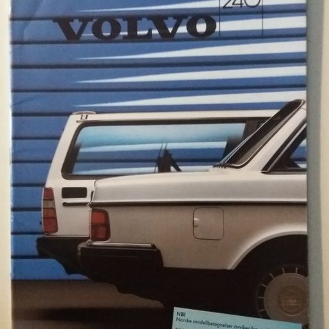 1986 VOLVO 240 -brosjyre. (NORSK)