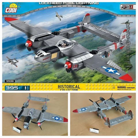 Cobi 5539 - Lockheed P38L Lightning - Ferdigbygd (Eske+Instruksjon) - Sjelden!