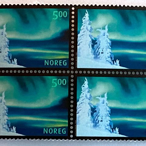 Norge 2001 Nordlys. NK 1452 4-blokk. Postfrisk