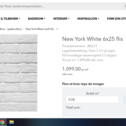 New York White 6x25 flis - 2,9 kvm