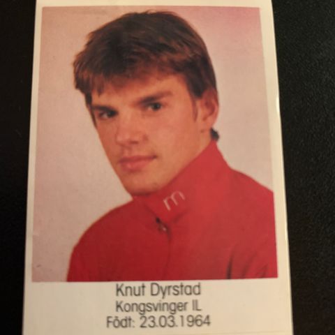 Knut Dyrstad Kongsvinger IL 1984 Fotballkort Fotballklistremerke