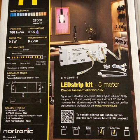 Nortronic ledstripe inkl driver