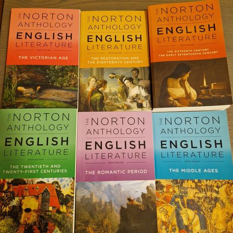 Lite brukt Norton Anthology of English literature (engelsk pensumbøker)