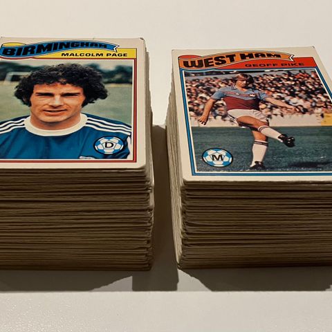 Topps fotballkort fra 1978. Selges samlet eller enkeltvis
