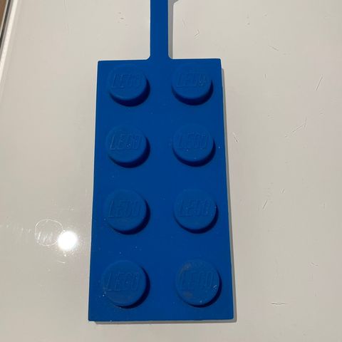 Lego blue 2x4 luggage tag koffert blå