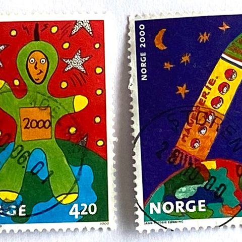 Norge 2000 Et nytt årtusen NK 1401-1402 Stemplet