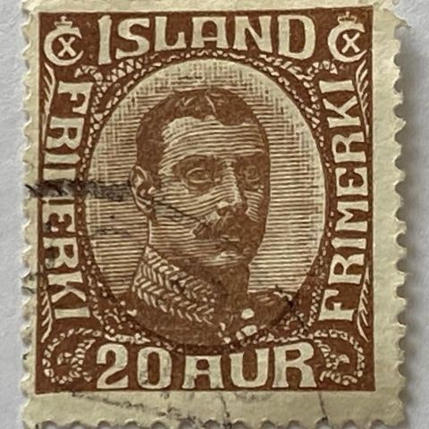 Island  1921 Chr X. AFA 101 Stemplet