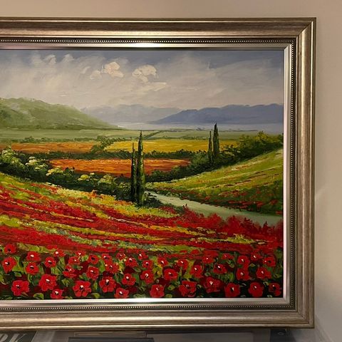 Maleri oljemaleri i ramme Toscana 60x50