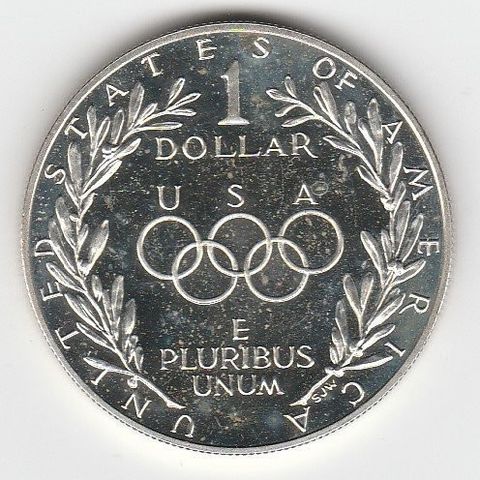 1 dollar USA 1988. OL sølvmynt for XXIV OL   Seoul. Storartet mynt.