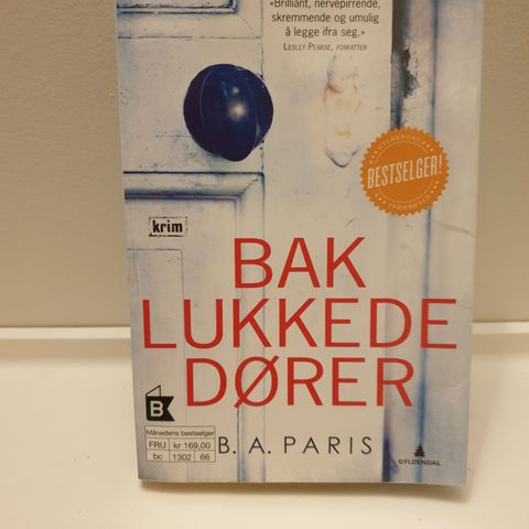 Bok"BAK LUKKENDE DØRER"av B.A.Paris