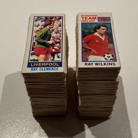 Topps fotballkort fra 1980. Selges samlet eller enkeltvis