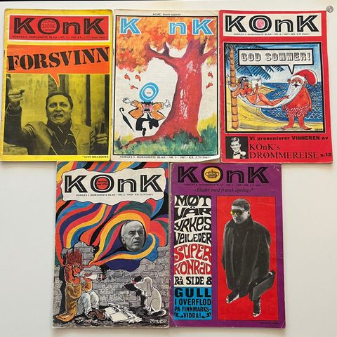 Samling Konk-blader fra 1967-68 (5 stk)