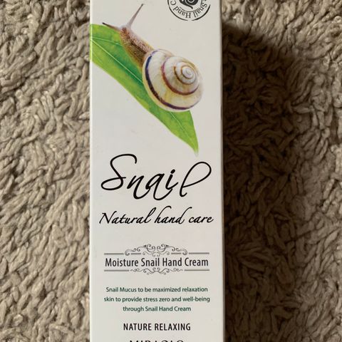 Ny Snail hand cream 100 ml fra koreansk merke MIRAQLO selges