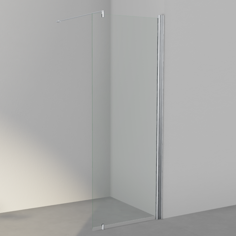 INR Dusjvegg LINC 20 Original i Matte Brushed med Clear glass 77,5x200 cm