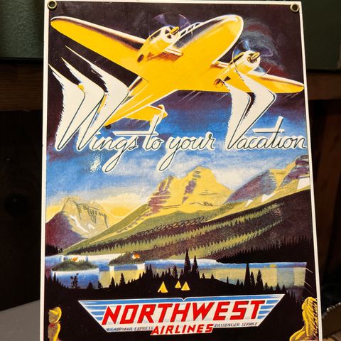 Northwest airlines emaljeskilt