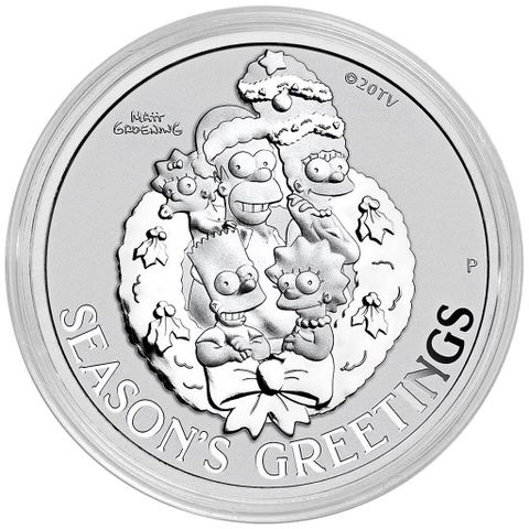 Tuvalu 2022 THE SIMPSONS™ - 1 OZ SØLV SEASON'S GREETINGS