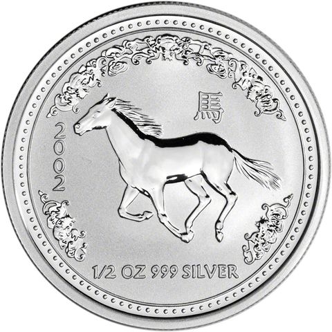 2002 Australia Silver Lunar Series I Year of the Horse 1/2 oz Sølv