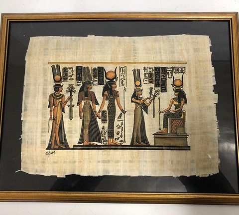 Egyptisk kunst  43 cm x 33 cm. Papyrus.