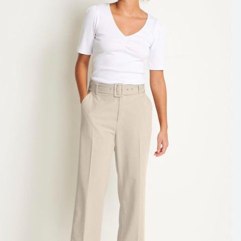 KAFFE KASAKURA HW WIDE PANTS, FEATHER GRAY