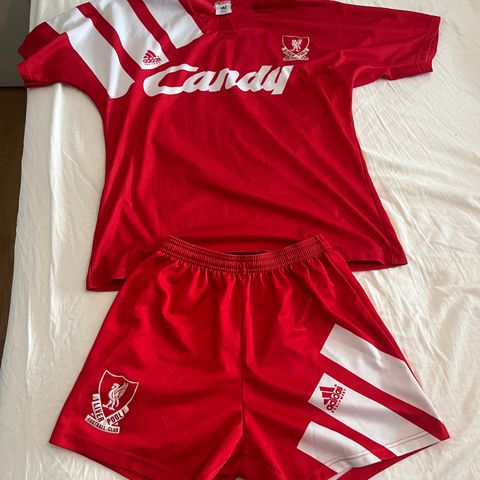 Liverpool - original Candy 1991/92 fotballdrakt og shorts.  str M