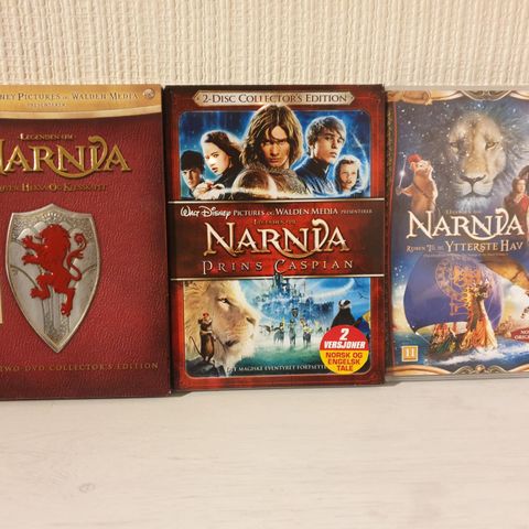 3 x Narnia DVD filmer selges samlet kr 150,-