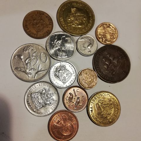 13 mynter fra Sør-Afrika