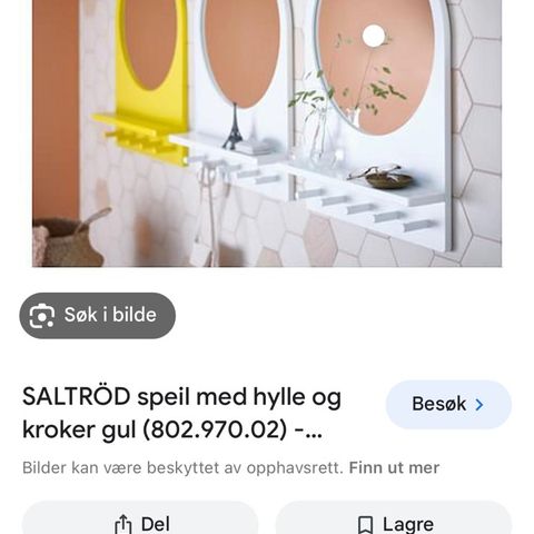 Saltröd speil fra Ikea