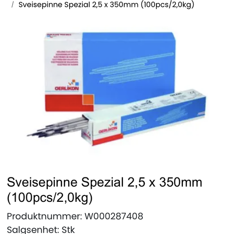 Sveisepinne Spezial 2,5 x 350mm