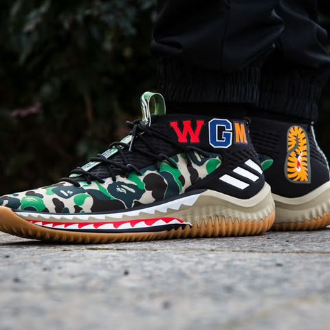 2018 A Bathing Ape x Dame 4 'Green Camo Adidas