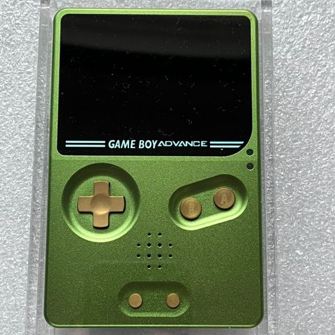 Grønn Slate Gameboy Advance Unhinged SP med knapper i messing (moddet til max!)