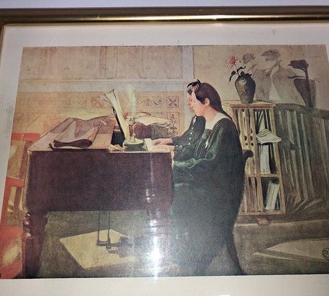 Carl Larsson. "Pianoleksjonen."