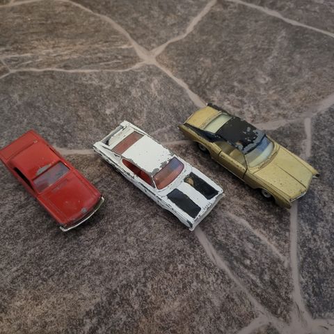 Cragstan Detroit Senior Dodge Charger, Ford Mustang og eBuick Riviera (ca 1:43)
