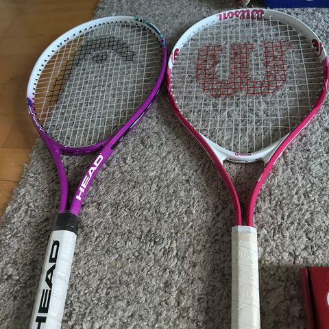 tennisracketer ubrukte wilson og head woksen