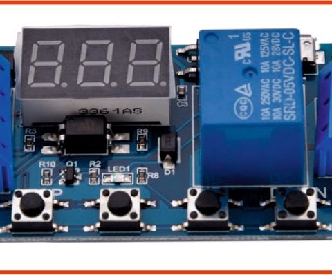 Timer tids rele. Programmerbart, en kanals 10A rele, COM/NO/NC. 6-30V