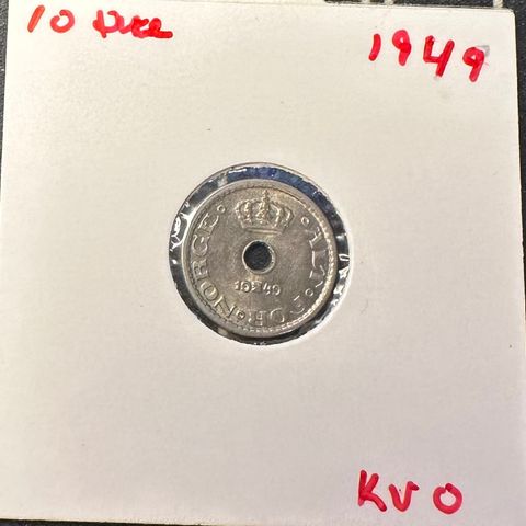 10 øre Norge 1949 kvalitet 0 (2735 AD)