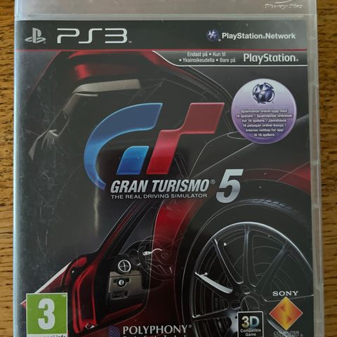 ps3 spill GT GRAN TURISMO 5 barn bil