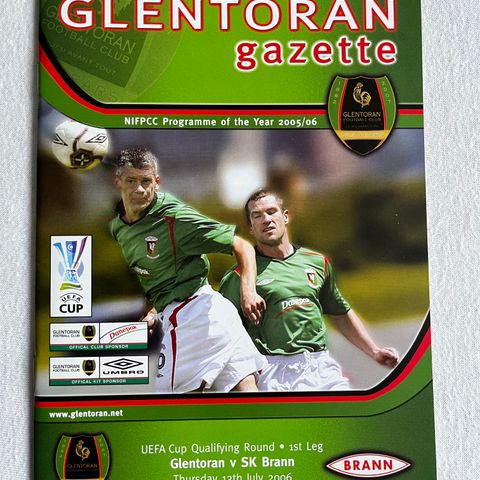 Program  Glentoran - Brann UEFA Cup 2006