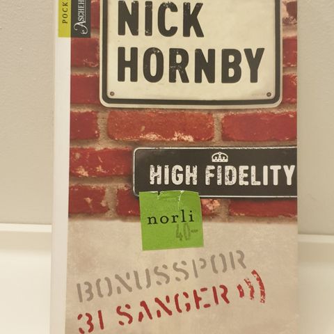 Bok "High Fidelity "av Nick Hornby