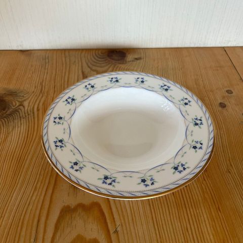 LENOX Orleans Blue Rim Soup Bowl - English Bone China - Gold Trim